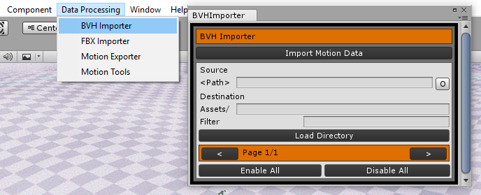 GUI for the BVH Importer in the MANN repo