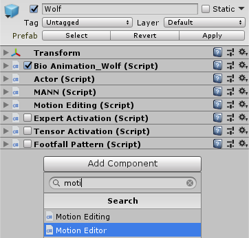 MANN Motion Editor GUI
