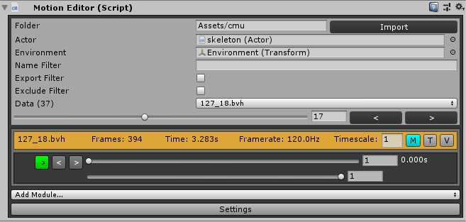GUI for the Motion Editor in the MANN repo