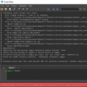 Autodesk Maya Script Editor UI